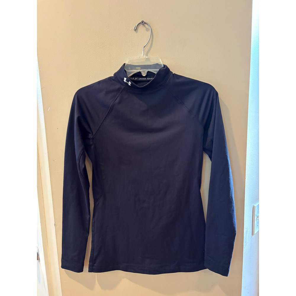 Under Armour ColdGear Mock Neck Fitted Long Sleeve Base Layer black Small